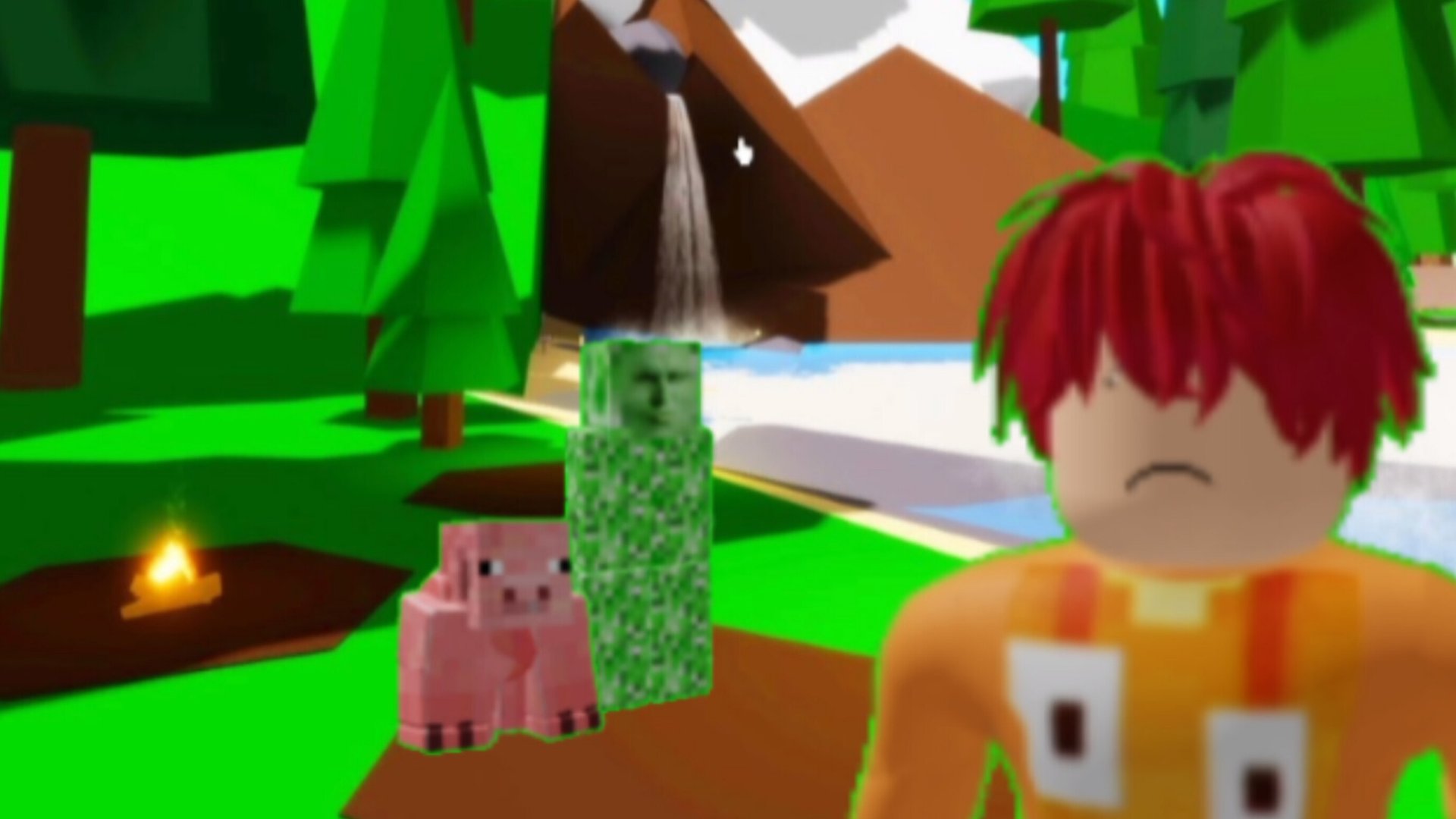 Сигма-крипер и Сигма-свинка встретили грустного школьника! 😱 Пародия в roblox! смотреть онлайн