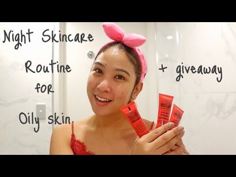 Night Skincare Routine For Oily Skin + Pa Giveaway | Kate Vee