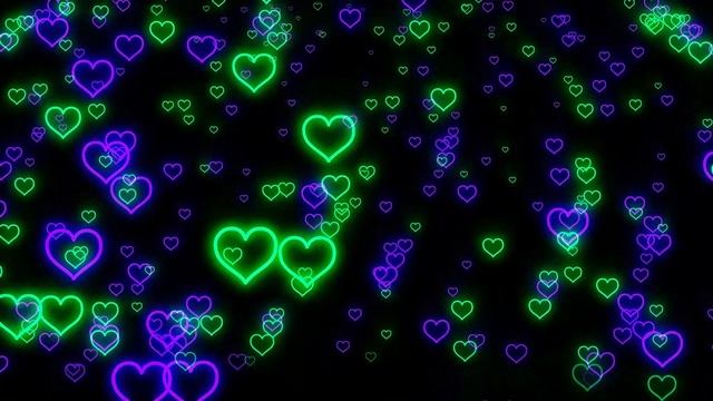Romantic Purple and green Neon Heart | Heart Background Video Loop | Animated Background | Particle смотреть онлайн