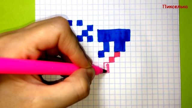 Как Рисовать Стеклоочиститель по Клеточкам ♥ Рисунки по Клеточкам #pixelart