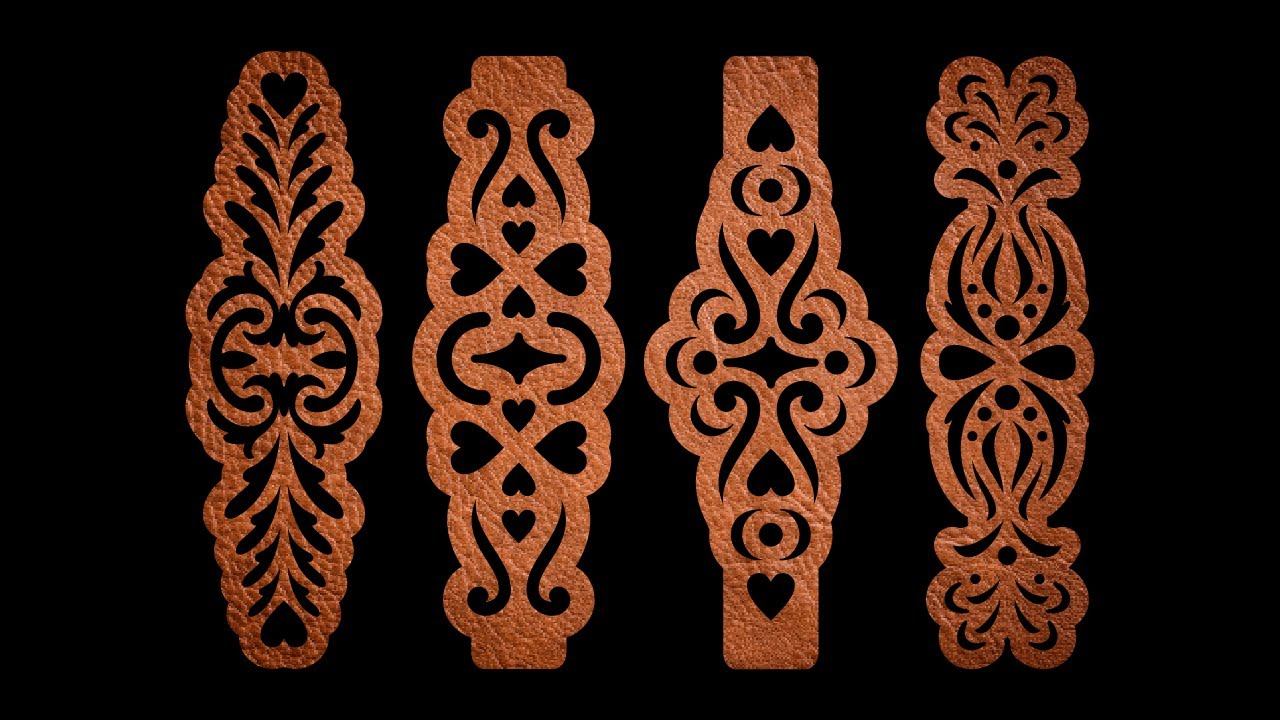Floral Ornate Cuff Leather Bracelet Template SVG Laser Cut File Vector Silhouette Cameo Cricut смотреть онлайн