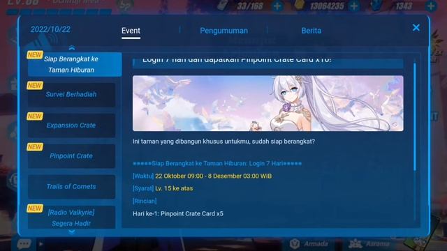 Hadiah login 7 hari berhadiah Crate card X10 dan stigma ★3. Honkai impact 3rd смотреть онлайн