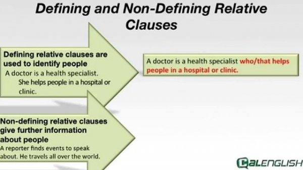 Defining and Non - Defining Relative Clauses