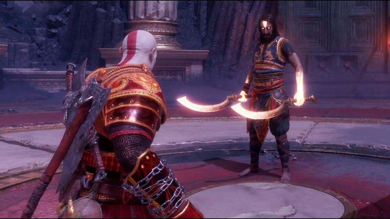 YOUNG Kratos (Ares Armor) vs TYR (Egyptian Swords)! - GOW Ragnarök Valhalla смотреть онлайн