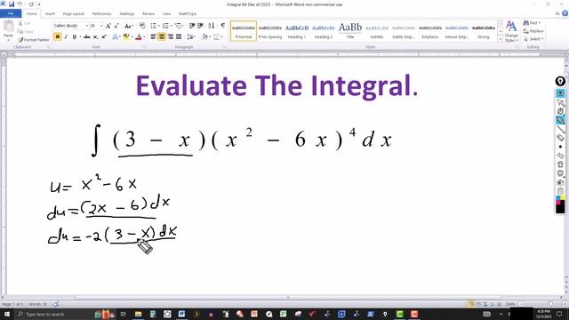 Integral of (3 - x)(x^2 - 6x)^4 смотреть онлайн