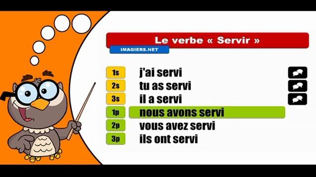 Изучение французского языка сопряжения # Servir # Indicatif Passé composé смотреть онлайн