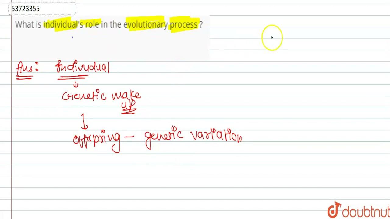 What is individual's role in the evolutionary process ? | 12 | EVOLUTION | BIOLOGY | PRADEEP | D... смотреть онлайн