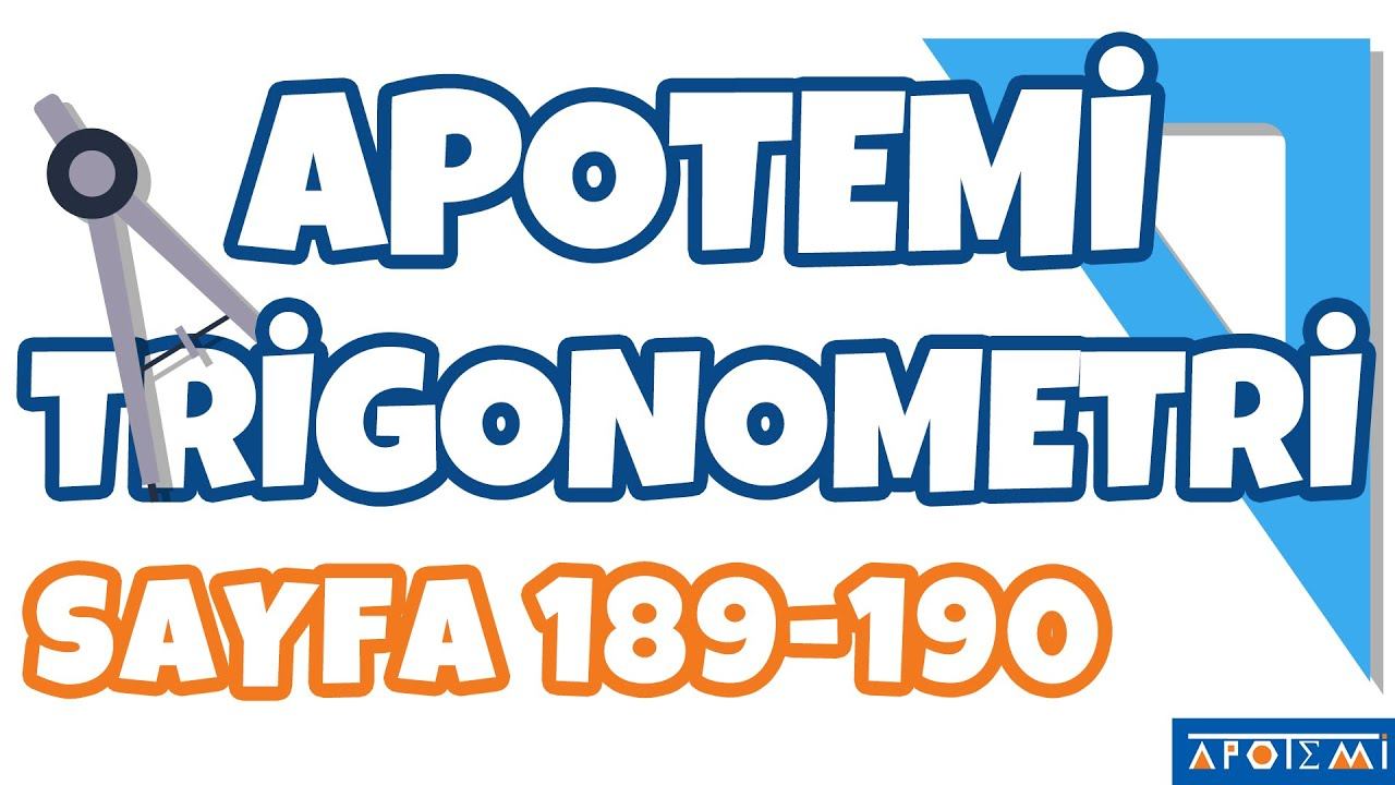 Apotemi Trigonometri Sayfa 189-190 Çözümleri - APOTEMİ YAYINLARI смотреть онлайн