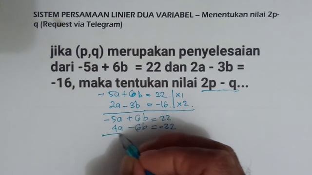 Tutorial SPLDV menentukan 2p-q (Req.via Telegram) - Matematika SMP dan SMA смотреть онлайн