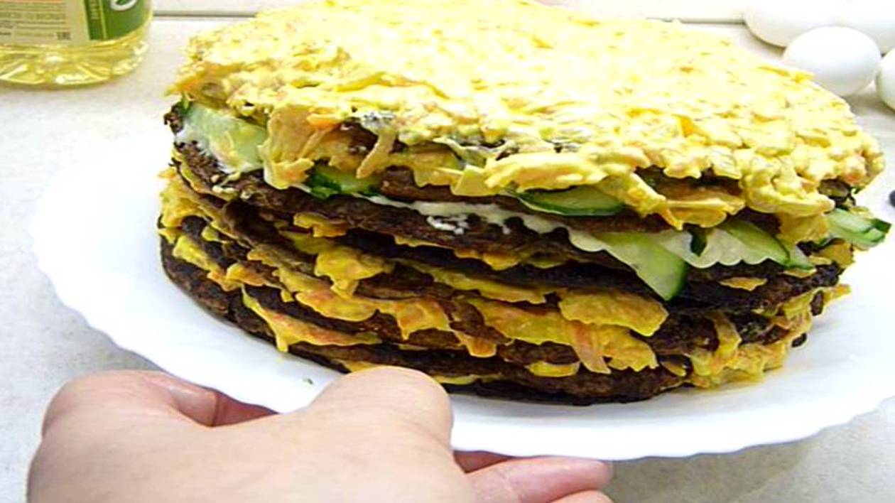 Салат с печенью «СВЕЖЕСТЬ» Улетает первым со стола! Добавляю в Печеночный Торт из говяжьей печени смотреть онлайн