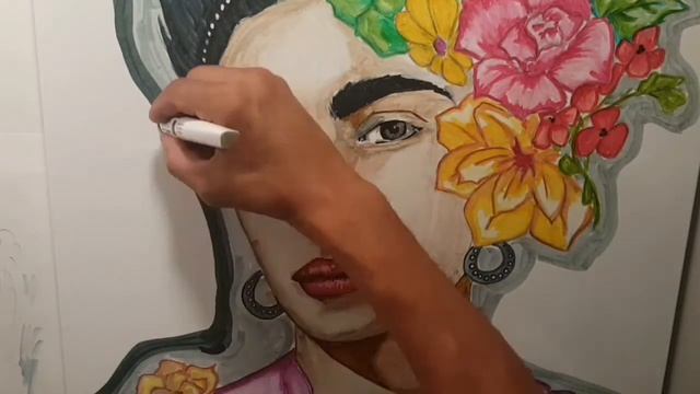 pintando a Frida kahlo, pigment marker. 20x20 canvas parte #2 смотреть онлайн