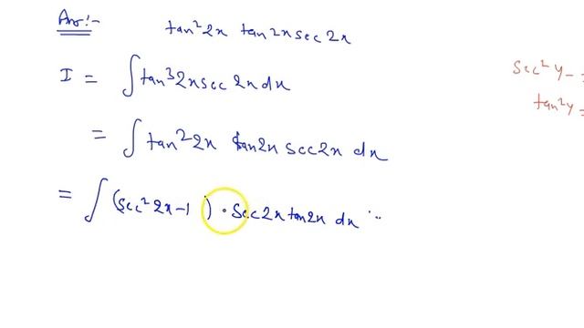 Integrate the functions `tan^3 2xsec2x`... смотреть онлайн