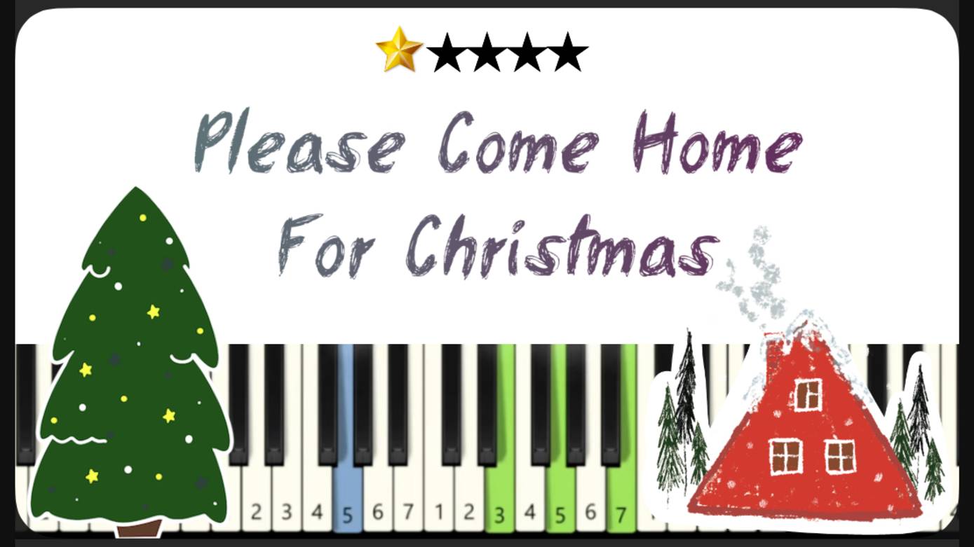 Please Come Home for Christmas - как играть на фортепиано - ПРОСТЫЕ НОТЫ ДЛЯ НАЧИНАЮЩИХ смотреть онлайн