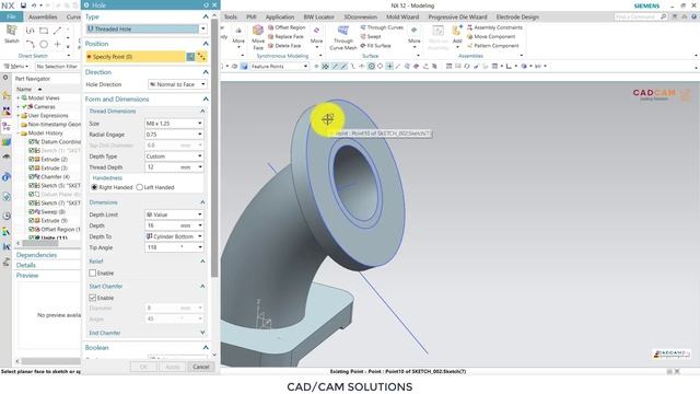 NX 12 Tutorial #65 | 3D Model Basic Beginners смотреть онлайн