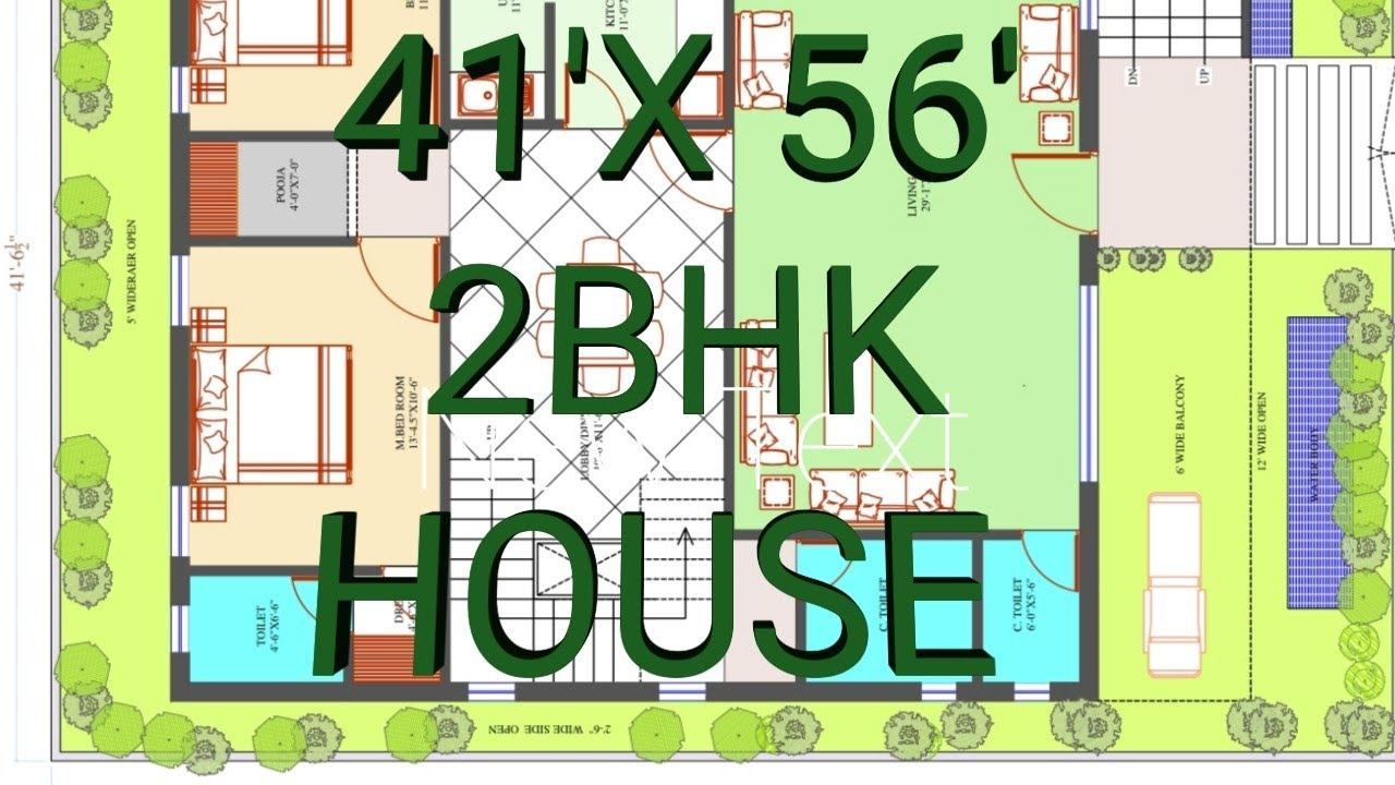 41 x 56 2BHK RESIDENCE WITH LARGE LIVING HALL BY HEALING ARCHITECTS смотреть онлайн