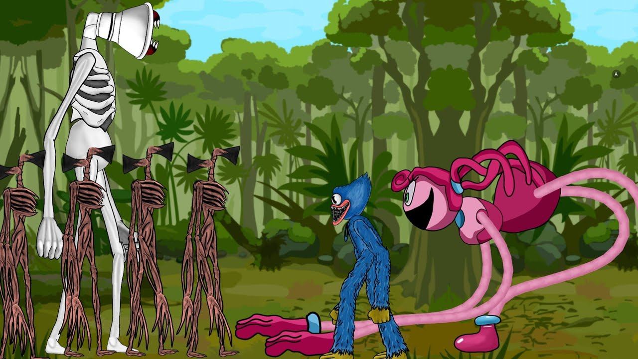 Great Mother Megaphone Siren Head Vs Mommy Long Legs. Drawing Cartoon 2. смотреть онлайн