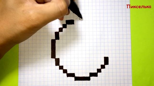 Как Рисовать Кавайную Луну по Клеточкам ♥ Рисунки по Клеточкам #pixelart
