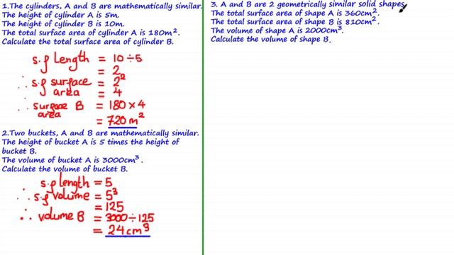 Similar Shapes - Scale factor of area and volume 4 EXAMPLES | ExamSolutions смотреть онлайн