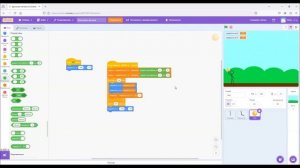 Полёт мячика в Scratch. Движение брошенного объекта.