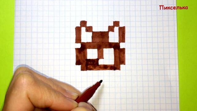 Как Рисовать Котёнка по Клеточкам ♥ Рисунки по Клеточкам смотреть онлайн