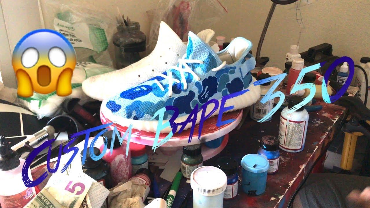 Yeezy Bape 350 Adidas Custom смотреть онлайн