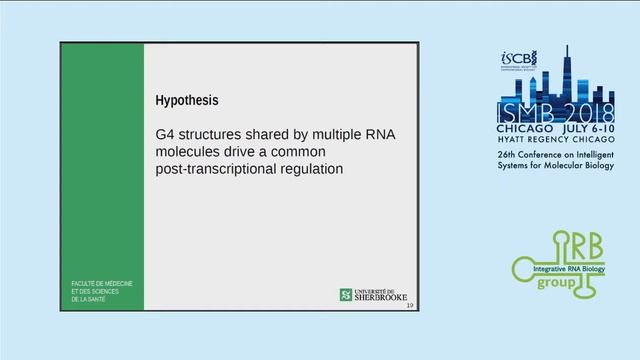 RNA G-quadruplex prediction to investigate a novel RNA... - Jean-Michael Garant - ISMB 2018 IRB смотреть онлайн