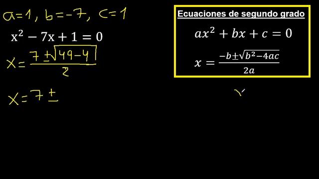 x^2-7x+1=0 . Ecuaciones cuadraticas x2-7x+1=0 aplicando formula general , x al cuadrado смотреть онлайн