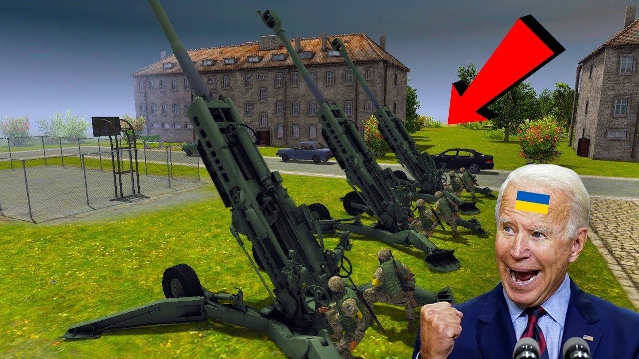 Ukrainian M777 howitzer destroys Russian vehicle convoy | COLD WAR MOD BATTLE смотреть онлайн
