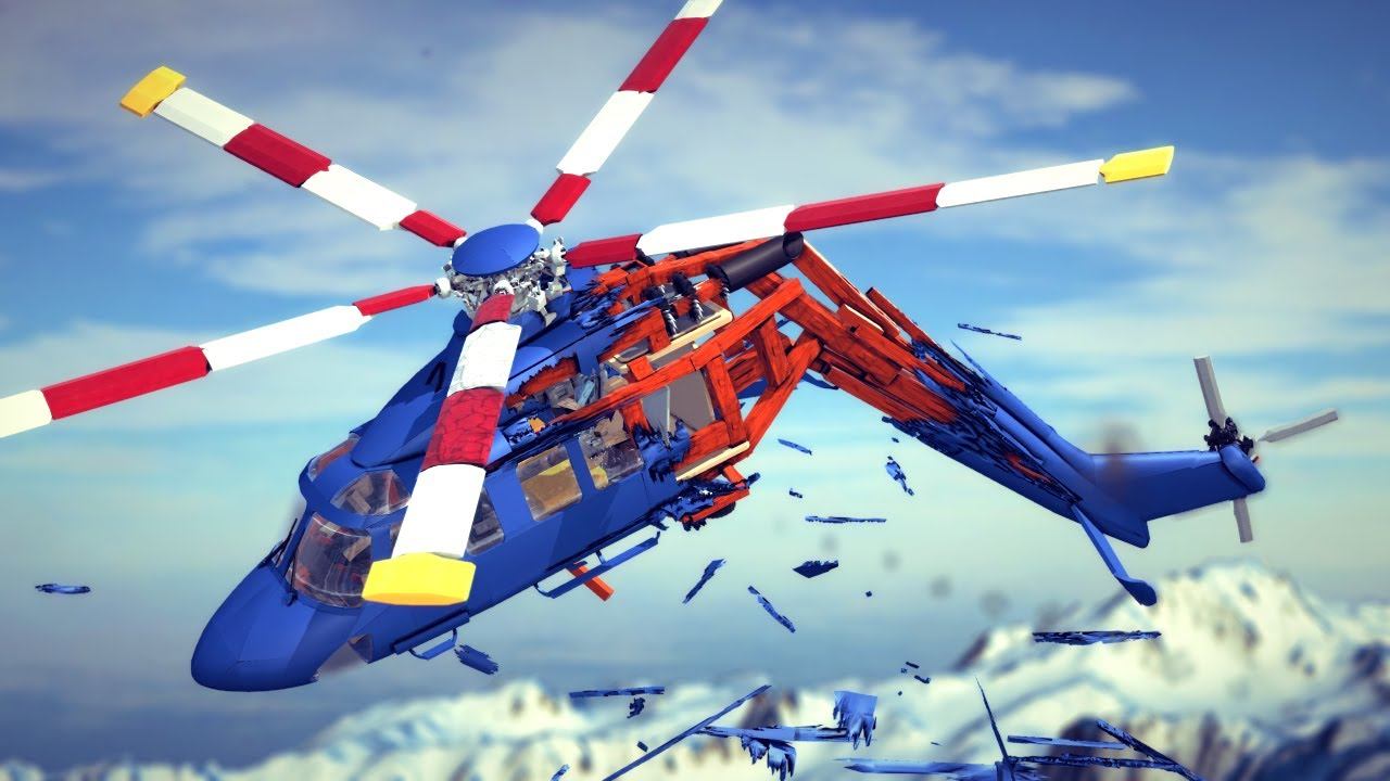 Helicopter cracked in half by guided missile! | Besiege смотреть онлайн