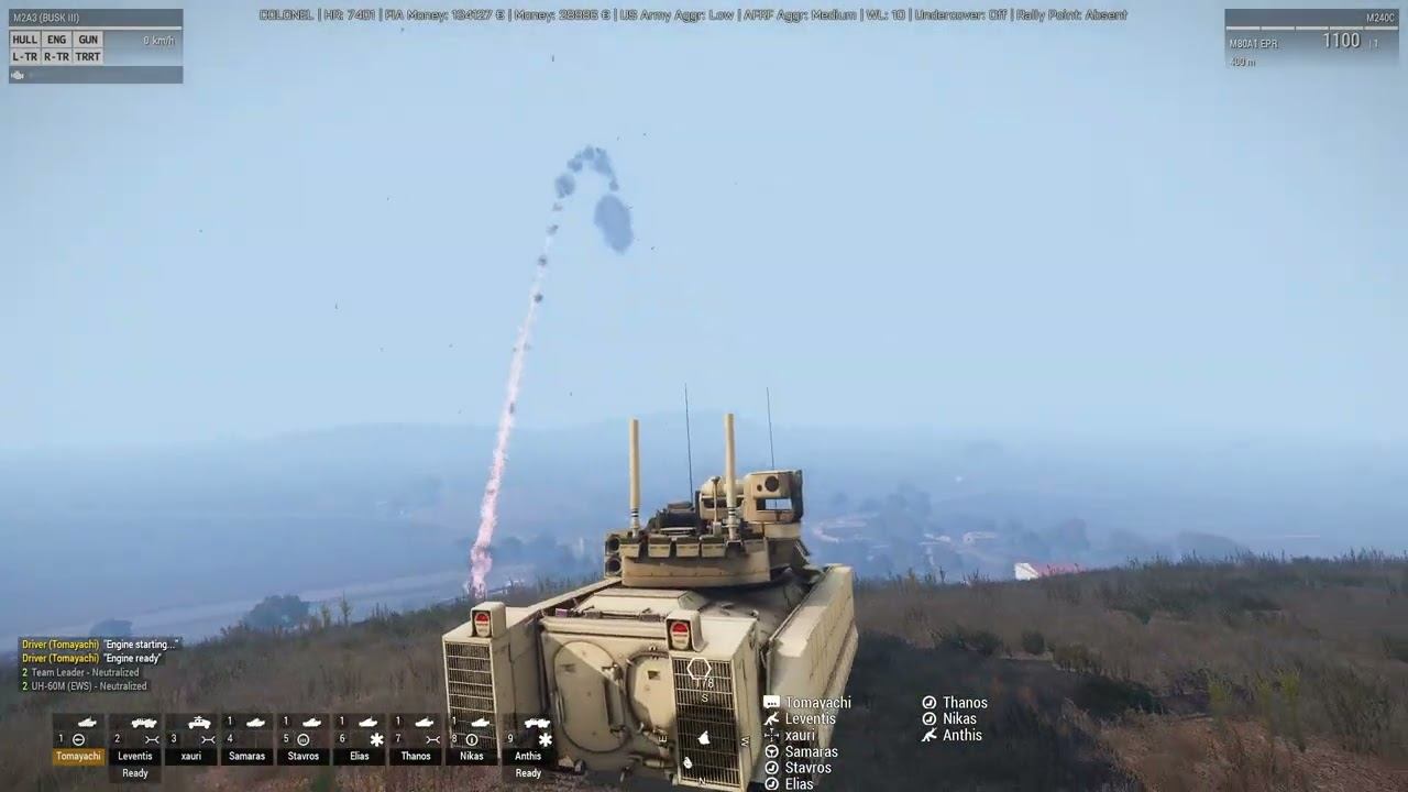 Arma3 - Antistasi Plus - Defending Petros against helicopter assault. Bradley does this job. смотреть онлайн
