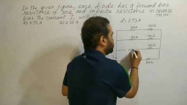 in the given figure,each diode has a forward bias resistance 30 #semiconductor , #jee , #class12 смотреть онлайн