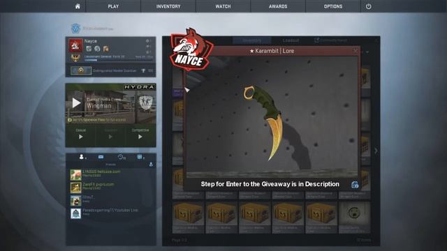 ★ CS:GO KNIFE GIVEAWAY ★KARAMBIT - LORE (FACTORY NEW)★ смотреть онлайн