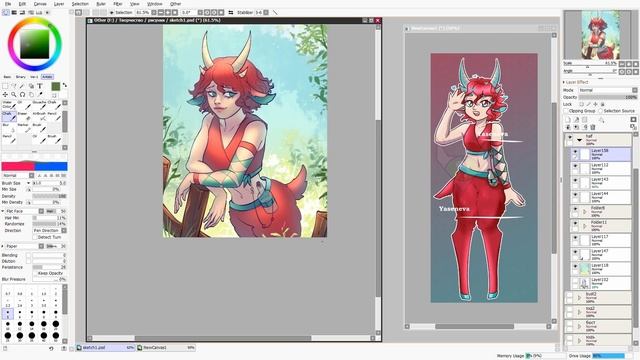 Faun sketch // PaintTool SAI speedpaint смотреть онлайн