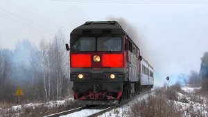 «Со спецэффектами» ТЭП70-0528 с пригородным поездом Алапаевск - Предтурье