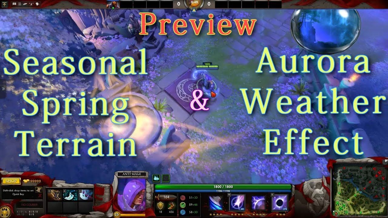 Dota 2 - Seasonal Spring Terrain & Aurora Weather Effect Preview - HD смотреть онлайн