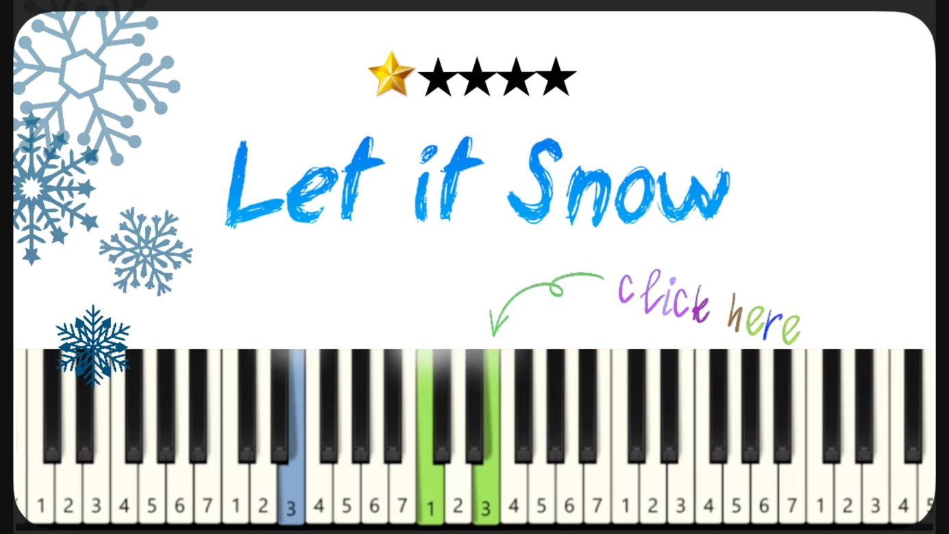 Let it snow - как играть на фортепиано - ПРОСТЫЕ НОТЫ ДЛЯ НАЧИНАЮЩИХ смотреть онлайн
