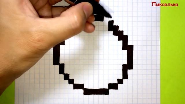 Как Рисовать Пончик по Клеточкам ♥ Рисунки по Клеточкам #PixelArt