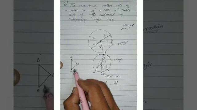 10th Math, Ch#12, Theorem No#1||Angles in a segment of a circle|| Major And Minor arc Angle relatio смотреть онлайн