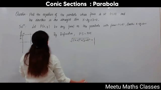 Parabola || Find the equation of Parabola whose focus is at (-1 , -2) and directrix is x-2y+3=0 . смотреть онлайн