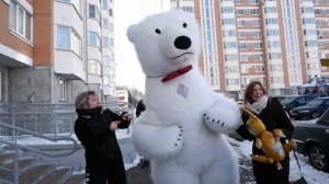 Милую девушку поздравили с днем рождения! Необычное поздравление! Поздравление белого мишки