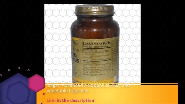Solgar, Advanced Acidophilus Plus, 240 Vegetable Capsules смотреть онлайн