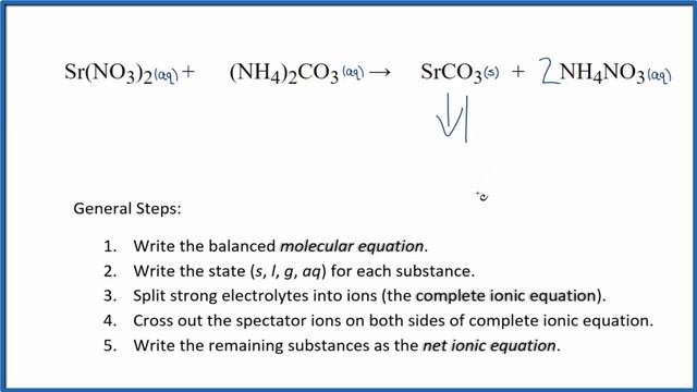 How to Write the Net Ionic Equation for Sr(NO3)2 + (NH4)2CO3 = SrCO3 + NH4NO3 смотреть онлайн