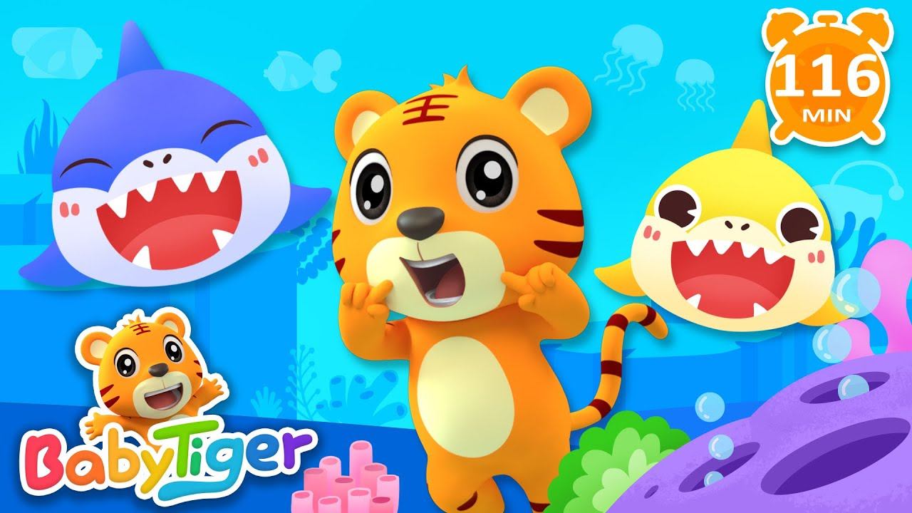 Baby Shark | The Wheels On The Bus + More Kids Songs & Nursery Rhymes & Animals Songs - BabyTiger смотреть онлайн