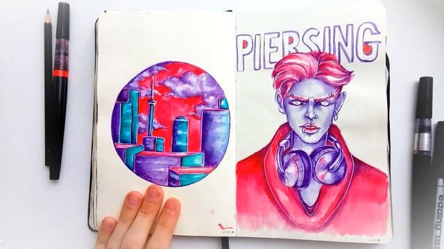 Обзор скетчбука за сентябрь [скетчбук №3] | Sketchbook tour - September sketches смотреть онлайн