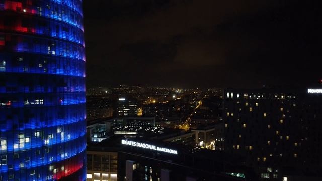 Spain Barcelona - Torre Glòries Night City Skyline (Part 2) смотреть онлайн