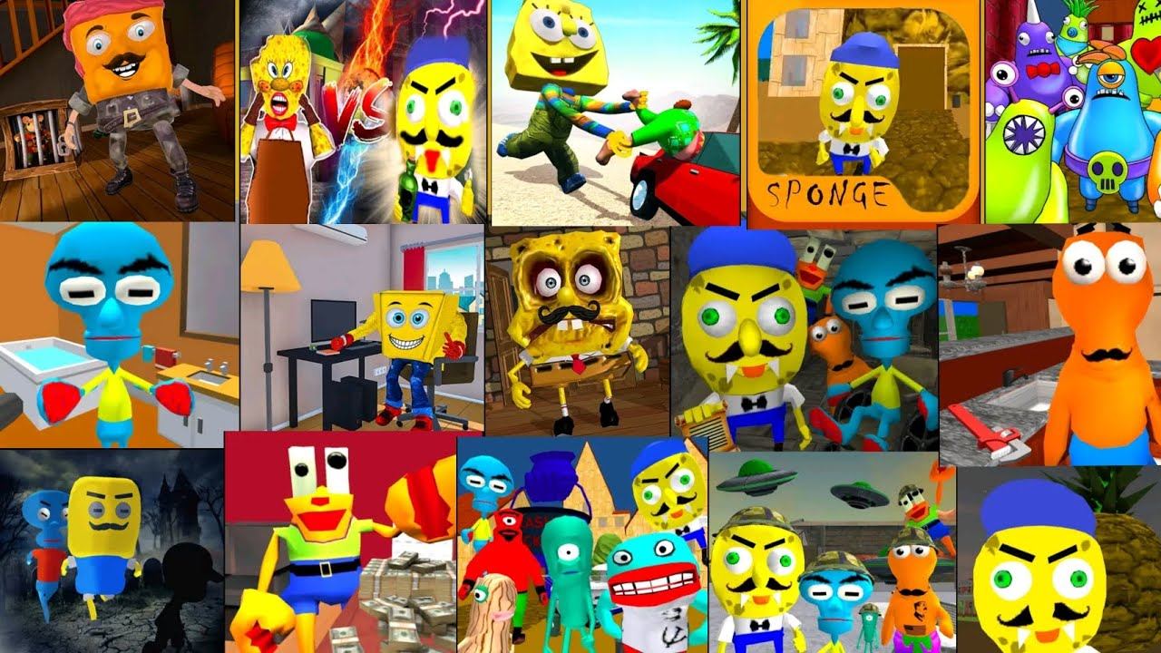 Bad Endings Battle | Sponge Neighbor Caught Battle | SpongeBob Horror Game | Sponge Neighbor Escape