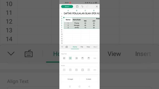 Membuat Tabel Daftar Penjualan Buah dan Mengoperasikan Rumus SUM Menggunakan WPS Office смотреть онлайн