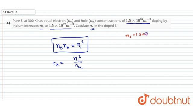 Pure Si at 300 K has equal electron `(n_(e))` and hole `(n_(h))` concentrastions of `1.5xx10^ смотреть онлайн
