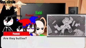 Reaction to «Basics in Behavior» In the video: Miss circle/Abby & Pomni/Baldi