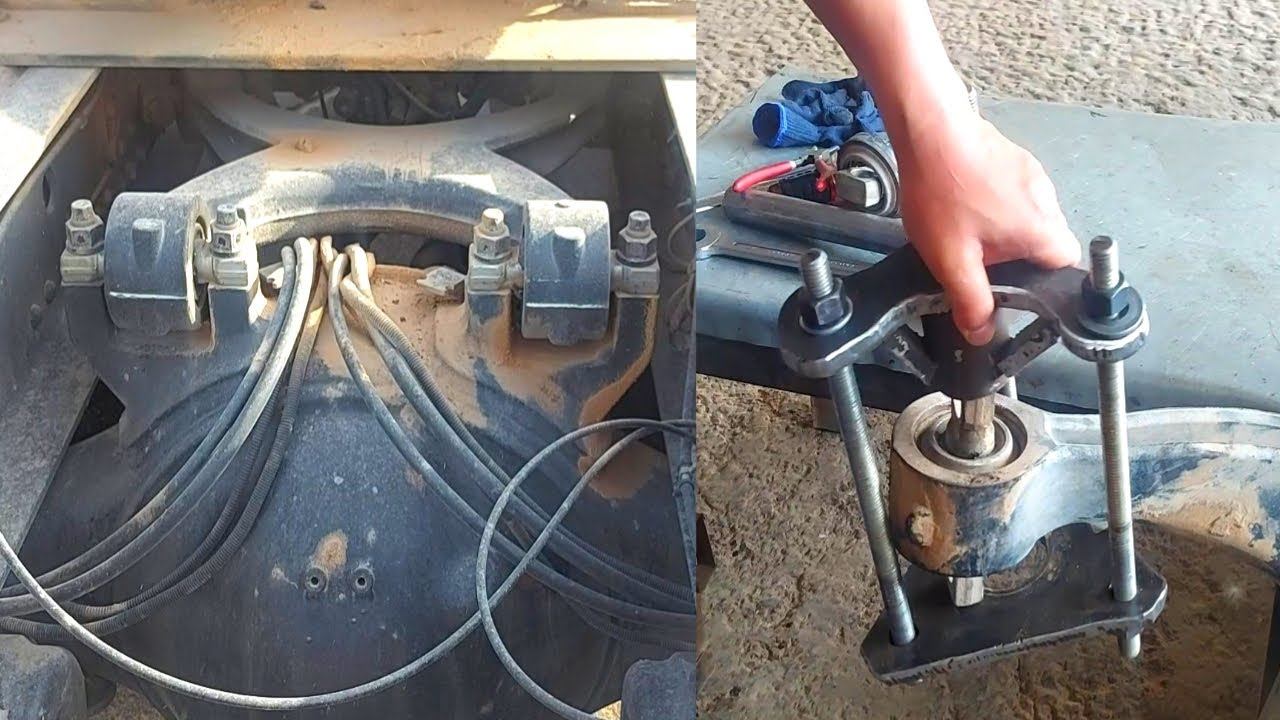 Removing and Installation Control Arm Bushing for MAN TRUCK using D.I.Y. bushing installer смотреть онлайн